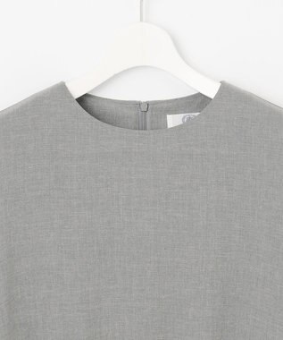 J.PRESS LADIES 【セットアップ対応】MELANGE ライトツイル クルーネック ブラウス ライトグレー系