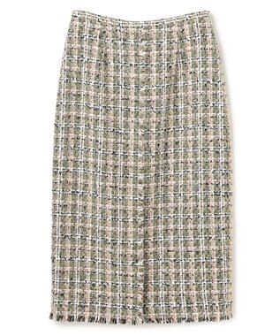 BEIGE， BERYL / ファンシーツイード Iラインスカート Khaki Mix