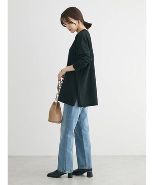 Green Parks もちやわ　ニットチュニック Black