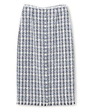 BEIGE， BERYL / ファンシーツイード Iラインスカート Navy Mix