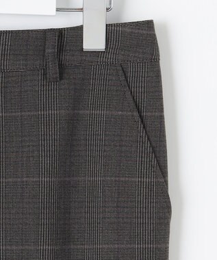 J.PRESS LADIES 【洗える】アルガンシルクチェック テーパード パンツ ブラウン系3