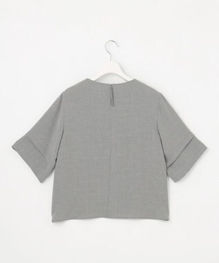 J.PRESS LADIES 【セットアップ対応】MELANGE ライトツイル クルーネック ブラウス ライトグレー系