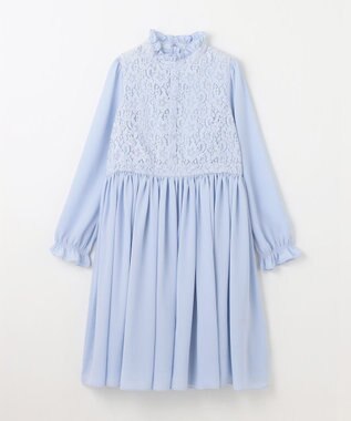 組曲 KIDS 【150-170㎝】レースシフォン ワンピース サックスブルー系