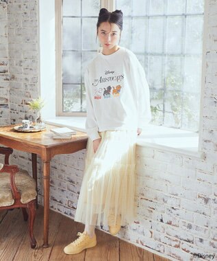 earth music&ecology Ｄｉｓｎｅｙ／Ｔｈｅ　ＡｒｉｓｔｏｃａｔｓプリントロンＴ Off White