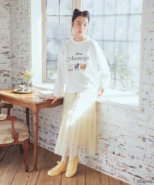 earth music&ecology Ｄｉｓｎｅｙ／Ｔｈｅ　ＡｒｉｓｔｏｃａｔｓプリントロンＴ Off White