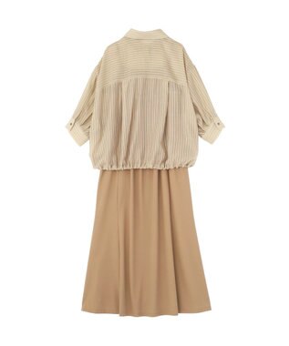 YECCA VECCA 【2点SET】ミリタリーシアーシャツセットキャミワンピース Beige
