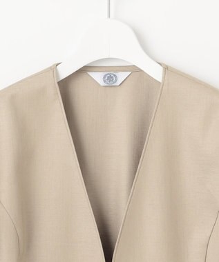 J.PRESS LADIES L 【セットアップ対応・洗える・UVケア・吸水速乾】OXIJEWELストレッチ ノーカラー ジャケット ベージュ系