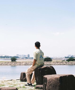 SHARE PARK MENS 【UVカット・吸水速乾・ストレッチ・軽量 】バックプリントポケットTシャツ（L・XLサイズ） 黄緑系