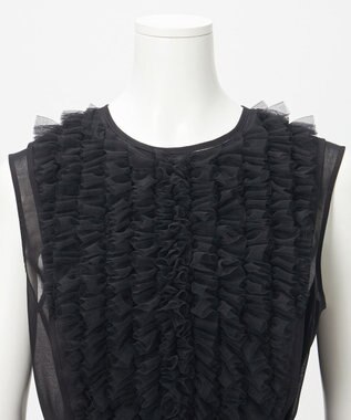 23区 【GOLD LABEL】コットンオーガンジー ジレコンビ ブラウス ブラック系