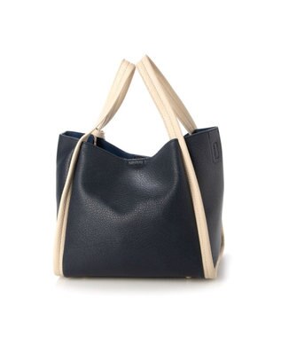 UNBILLION カシュカシュ cachecache / ミニショルダー付きソフトレザー調ミニトートバッグ ネイビーミックス