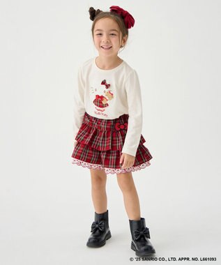 ANY KIDS 【ハローキティ×ANY KIDS】アップリケ 長袖Tシャツ オフホワイト