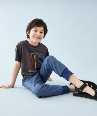 UNFILO 【110-150cm】CLEAN Tee(UNISEX) チャコール[カラフルロゴ]