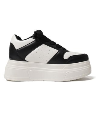 WEGO ボリュームレースアップ厚底スニーカー ブラック