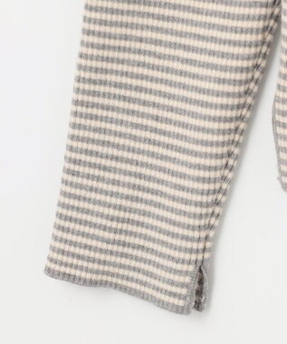 ANY SIS 【洗える】ハイネックインナー ニット グレー×アイボリー