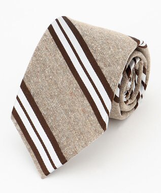 J.PRESS MEN スパンシルク レジメンタル柄ネクタイ ベージュ系1