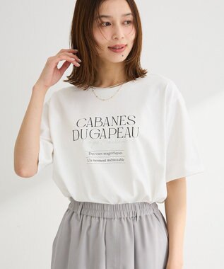 Green Parks 【適ON】多段きれい目ロゴＴシャツ Off White