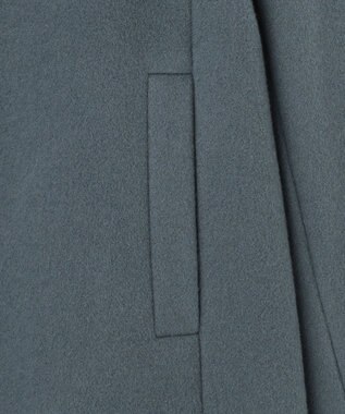 J.PRESS LADIES ショートビーバー ミディ丈 スタンドカラー コート ティールブルー系