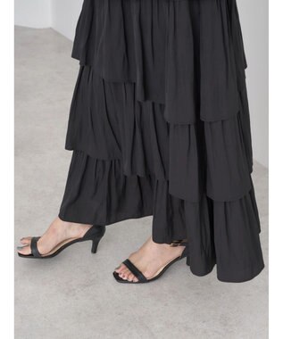 earth music&ecology フリルティアードスカート Black