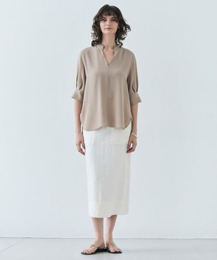 BEIGE， 【洗える】BERNARD / リネンアウトポケットハイウエストスカート Meringue