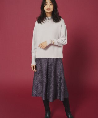 組曲 ウールカシミヤミックス ロールネック ニット アイスピンク系