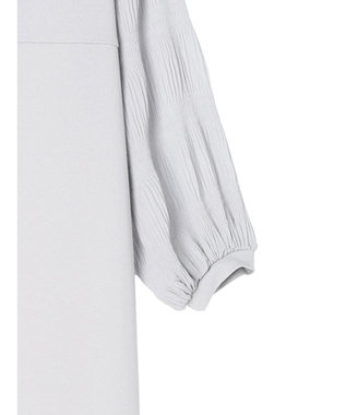 Green Parks マジョリカ袖ドッキングワンピース Gray