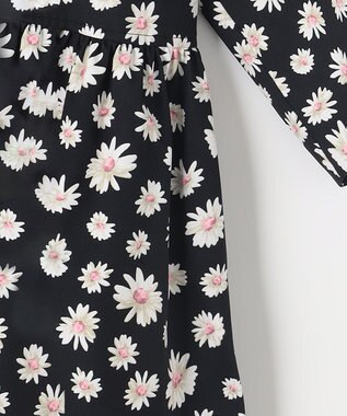 組曲 L 【組曲×setsuko sagittaire】ハイカウントストレッチプリントワンピース ブラック系6