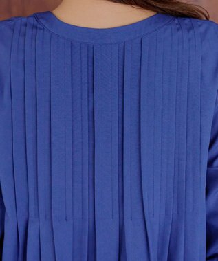 Tiaclasse 【洗える】ランダムタックチュニックワンピ―ス ブルー