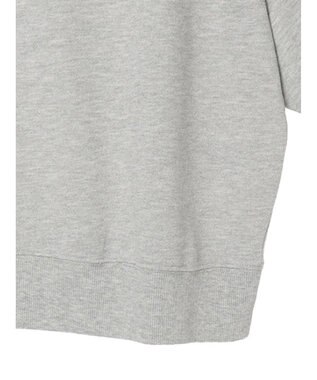 Green Parks ７分袖ラメ裏毛パフプルオーバー Gray Mixture