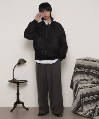 WEGO ナイロンスタンドブルゾン ブラック