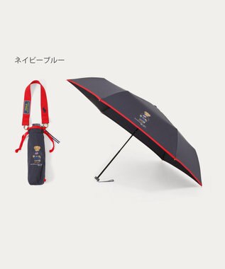 MOONBAT POLO RALPH LAUREN(ポロ ラルフローレン)FLAG BEAR 無地 折りたたみ傘 簡単開閉 ネイビーブルー