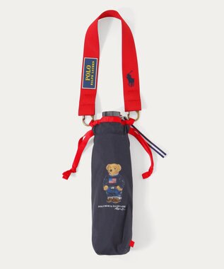 MOONBAT POLO RALPH LAUREN(ポロ ラルフローレン)FLAG BEAR 無地 折りたたみ傘 簡単開閉 ネイビーブルー