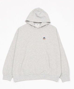 WEGO 【ユニセックス着用ITEM/SMLサイズ展開/裏起毛】ワンポイント刺繍プルパーカー アッシュグレー