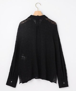 組曲 【WEB限定】フラワーチュールブラウスライク カットソー ブラック系