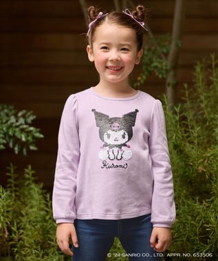 ANY KIDS 【any FAM×サンリオキャラクターズ】ミラクルスパンコール長袖Tシャツ ラベンダー×クロミ