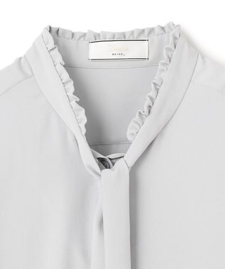 BEIGE， 【洗える・L-size】EVA / ボウタイロングスリーブブラウス Ice Blue