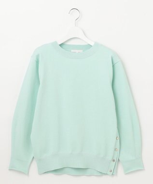 自由区 【WEB限定カラーあり・洗える】コットンナイロンミドルゲージ ニット ミント