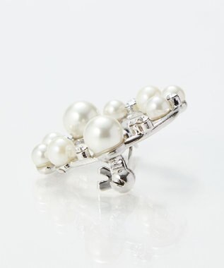 Phoebe フォーマルパールビジューサークルブローチ　シルバー シルバー