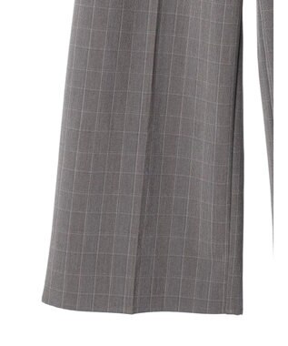 Green Parks きれいシルエットチェックワイドパンツ Glen Check