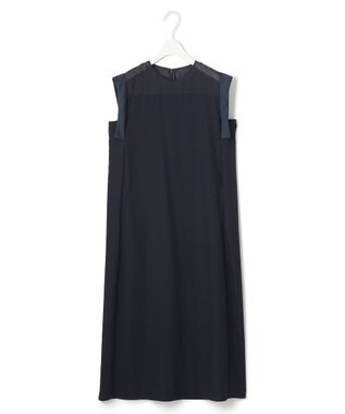 ICB L 【UVケア・接触冷感・速乾・洗える】 FluidBackSatin デザインワンピース ネイビー系