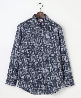 JOSEPH ABBOUD 【キングサイズ】リバティプリント シャツ ネイビー系5