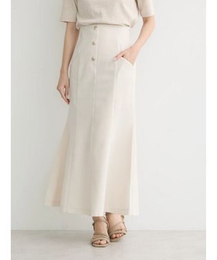 earth music&ecology フロントボタンマーメイドスカート Ivory