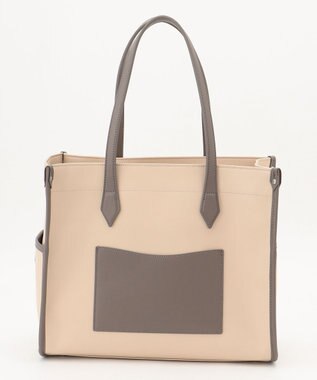 Y'SACCS リサイクルレザー　バインダーA4トートバッグ アイボリー