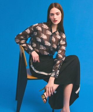 GRACE CONTINENTAL シアーCatブラウス ブラック
