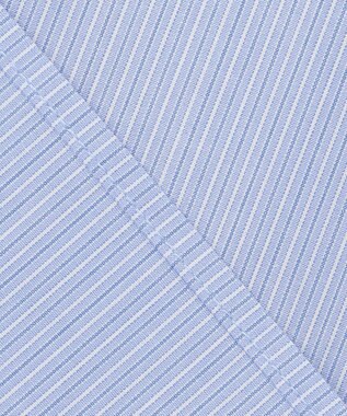 UNFILO フリルネックシャツ ブルーストライプ