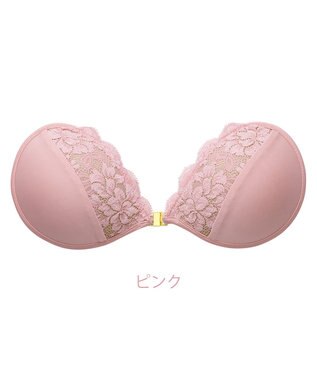 BRADELIS New York 【NuBra / ボリュームアップ】パテッドヌーブラ クララ デザインヌーブラ ストラップレス バックレス ピンク