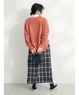 CRAFT STANDARD BOUTIQUE 洗えるコードモールＶネックプルオーバー Orange