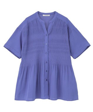 Green Parks マジョリカプリーツスキッパーブラウス Purple