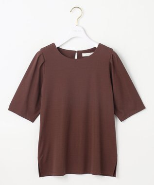 ANY SIS 【接触冷感・UVカット・洗える】ハイストレッチスムースタックスリーブ カットソー ブラウン