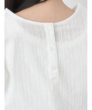 earth music&ecology 刺繍パフスリーブブラウス Off White