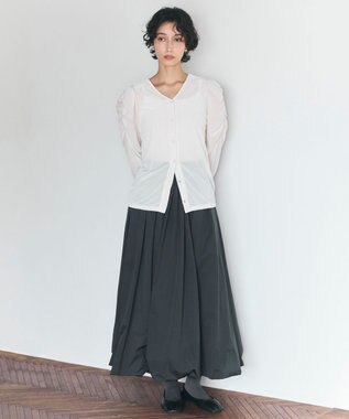 #Newans タフタボリュームバルーンスカート ブラック